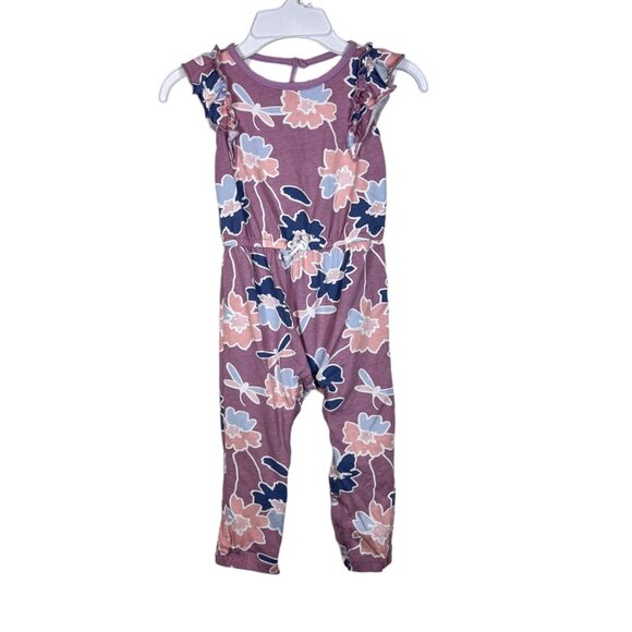 Child of Mine by Carter's Sz 24 M Jumper Purple Floral Multicolor‎ Snaps Romper - Picture 1 of 9